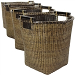 Rattan Tall Storage Basket ( Set of 4 ) - Antique Finish