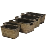 Set of 5 Space Saver Ratan Storage Baskets