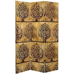 6 ft. Tall Gold Leaf Orchard Canvas Room Divider