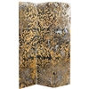6 ft. Tall Flowering Gold Canvas Room Divider