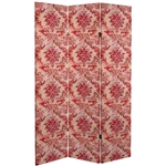 6 ft. Tall Aged Damask Canvas Room Divider