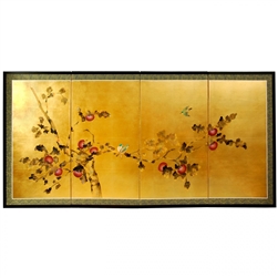 2ft & 3ft Tall Gold Leaf Cherry Blossom Silk Screen