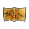 3ft Tall Dragon in the Sky on Gold Leaf Asian Decorative Folding Screen