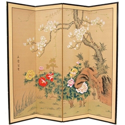 6ft Tall Harmony in Nature Silk Screen Decorative Divider