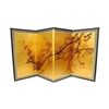 2ft & 3ft Tall Plum Tree on Gold Leaf Silk Screen Asian Folding Screen