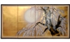 3ft. Tall x 6ft Wide Gold Leaf Sakura Blossom Folding Screen