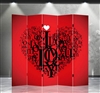 6ft Tall Double Sided Valentine Love Room Divider (5 Panels)