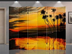 6ft Tall Double Sided Palm Trees Sunset (6 Panels)