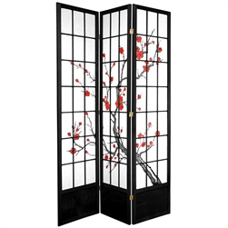 7 ft. Tall Cherry Blossom Shoji Screen Divider (more panels & finishes)