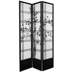7 ft. Tall Double Cross Bamboo Tree Shoji Screen Room Divider (more panels & finishes)