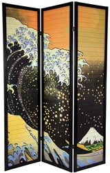 6 ft. Tall Japanese Wave Shoji Screen