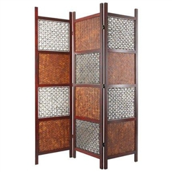 6ft Tall Bamboo Leaf Decorative Folding Screen