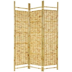 6ft Tall Burn Bamboo Decorative Shoji Folding Screen