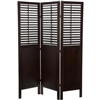 6ft Tall New Amsterdam Walnut Finish Shutter Room Divider Screen