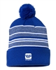 Striped Pom-Pom Knit Beanie