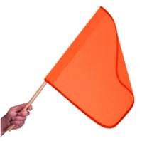 18" Orange Mesh Flag w/24" Wood Staff