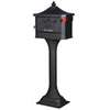 Gibraltar Mailboxes PED0000B Mailbox Post Combo, 1250 cu-in Mailbox, Aluminum Mailbox, Aluminum Post, Black