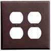 WALL PLATE 2GNG DPLX RECPT BRN - Case of 20