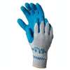 Showa 300M-08.RT Gloves, M, Knit Wrist Cuff, Natural Rubber Coating, Blue/Light Gray