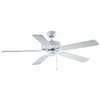 Boston Harbor 52-CASA-ES-EN-WH Ceiling Fan, 5-Blade, Bleached Oak/White Blade, 52 in Sweep, MDF Blade, 3-Speed