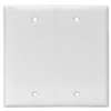 Eaton PJ23W Blank Wallplate, 0.08 in L, 4.87 in H, 4.94 in W, 2-Gang, Polycarbonate, White, High-Gloss, Box