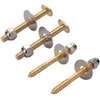ProSource PMB-482-3L Bolt Screw Set, Steel, Brass, For: Use to Attach Toilet to Flange