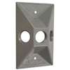 Hubbell 5189-5 Cover, Cluster, Lampholder, 4-19/32 in L, 2-27/32 in W, Rectangular, 1-Gang, Zinc, Gray, 6/CD
