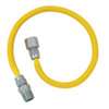 BrassCraft ProCoat Series CSSL54-18 Straight Gas Connector, 1/2 in, FIP x MIP, Stainless Steel, 18 in L, 3/8 in OD