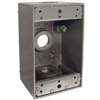 Hubbell 5320-5 Weatherproof Box, 18.3 cu-in, 3-Outlet, 1-Gang, Aluminum, Gray, Powder-Coated