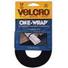 VELCRO Brand One Wrap 90340 Hook and Loop Fastener, 3/4 in W, 12 ft L, Nylon/Polypropylene, Black