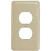Amerelle 935DAL Receptacle Wallplate, 5 in L, 2-13/16 in W, 1 -Gang, Steel, Light Almond