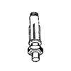 Prime-Line N 6706 Door Pivot, 3/8 in Dia Base, 1-1/8 in H Base, Plastic