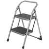 Simple Spaces HB2-2H Folding Type 2 Step Stool, 38-1/2 in H, 2-Step, 225 lb, 5-1/8 in D Step, Steel, Gray