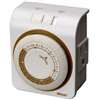 Woods 50001 Mechanical Timer, 15 A, 125 V, 1875 W, 24 hr Time Setting, White, 24 On/Off Cycles Per Day Cycle