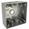 Hubbell 5337-5 Weatherproof Box, 31 cu-in, 5-Outlet, 2-Gang, Aluminum, Gray, Powder-Coated