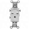 Eaton 816W-BOX Single Receptacle, 2-Pole, 250 V, 15 A, Side Wiring, NEMA: NEMA 6-15R, White