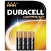 Duracell MN2400B4Z AAA Battery, 1.5 V Battery, 1.15 Ah, AAA Battery, Alkaline, Manganese Dioxide, Flat Contact