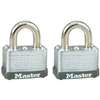 Master Lock 22T Padlock, Keyed Alike Key, 1/4 in Dia Shackle, 5/8 in H Shackle, Steel Shackle, Steel Body, Laminated