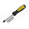 STANLEY 69-189 6-in-1 Ratcheting Screwdriver, 1/4 in Drive, 8-3/4 in OAL, Rubber Handle, Ergonomic Handle