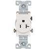 Eaton Wiring Devices TR1877W-BXSP Single Receptacle, Flush Mounting, 2-Pole, 125 V, 20 A, Side Wiring, White