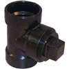 Canplas 102114ABC Test Pipe Tee, 1-1/2 in, Hub x FIP, ABS, Black