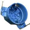Carlon BH525P Ceiling Box, L Bracket, Nail Mounting, 4 in W, 4 in D, 3 in H, 1-Gang, PVC, Blue