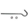 National Hardware 2162BC Series N221-697 Hook Bolt, 3/8-16 Thread, 3-7/8 in L Thread, 7 in L, Steel, Zinc-Plated