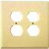 WALL PLATE 2GANG DPLX RECPT IV - Case of 10