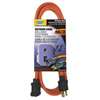 PowerZone OR501608 Extension Cord, 16 AWG Cable, 5-15P Grounded Plug, 5-15R Grounded Receptacle, 8 ft L, 125 V, Orange
