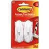 Command 17068 Wire Hook, 0.3 in Opening, 3 lb, 2 -Hook, Metal/Plastic, White