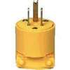 Eaton Wiring Devices BP4867 Electrical Plug, Heavy-Duty, Straight Blade, 1/4 to 11/16 in, 2-Pole, 15 A, 125 V, Yellow