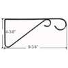 Landscapers Select GB0343L Hanging Plant Bracket, 9-5/8 in L, Steel, Brass, Brass, Wall