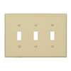 WALL PLATE 3 GANG TGL MID IVRY - Case of 15