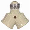 Eaton Wiring Devices BP700V Lamp Socket Adapter, 660 W, 2 -Outlet, Thermoplastic, Ivory